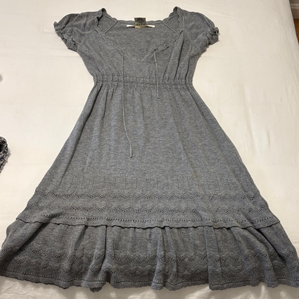 Knit Charcoal Gray Midi Dress